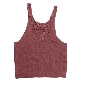L.A Hearts Knit Crop Tank Top Womens Pacsun Burgundy Size L